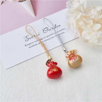 China China Chinese style mental lucky bag closed bells with rope jewelry accessories for sale