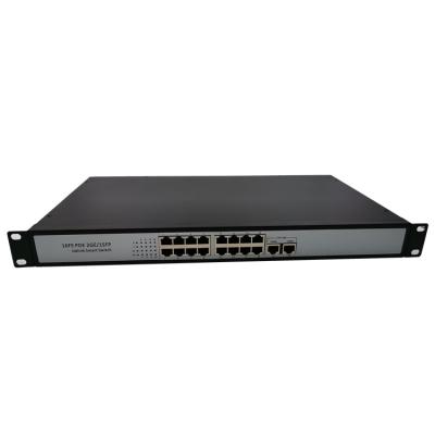 China CCTV 16+2 Port 380W POE 10/100Mbps Uplink POE Switch Control System and 2 port10/100/1000Mbps for sale