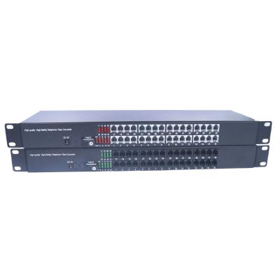 China FTTH PCM 32 Channel Telephone Transmitter Fiber Optic Media Converter Extra 20KM for sale