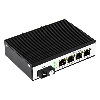 China 100Mbps Industrial CCTV Ethernet POE Switch 4 Port and 1fiber Optical Din-rail Ethernet poe switch for sale