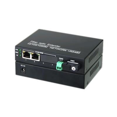 China Industrial FTTX Data RS485 rs422 and Gigabit 2 Port Ethernet Network to Modem Supplement Optical Fiber Converter for sale