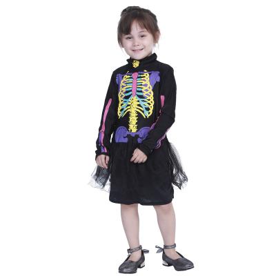 China Polyester Kid's Skeleton Halloween Costume Gold Print Balaclava for sale