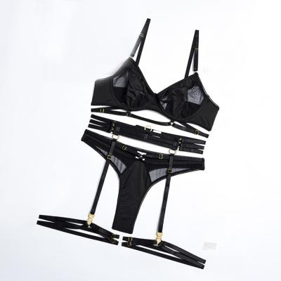 China wholesale black xxx set 95%polyester 5%spandex china sexy bralette lingerie for women for sale