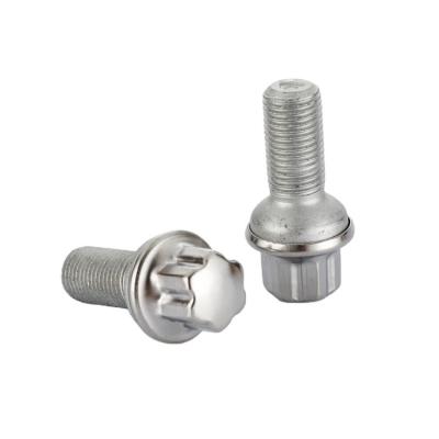 China Best factoryM14*1.5 A251820085107 stainless steel stainless steel and plum flower head anti theft bolt traffic components hub bolts for sale