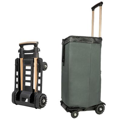 China Wholesale Portable Foldable Hand Luggage Trolley Maker Durable Mobile Trolley Folding Outdoor Hand Trolley for sale