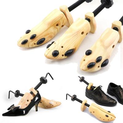 China Dropshipping Size S/M/L Women's Aluminum+Wood Men's Wooden Adjustable Shoe Expander for sale