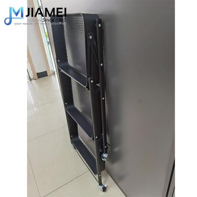 China JIAMEI Modern Universal Black Foldable Storage Cart Metal Basket Trolley Trolley for sale