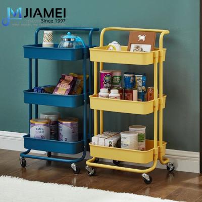 China JIAMEI 3 Tier Modern Storage Cart ABS Universal Cart Trolley Cart for sale