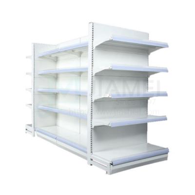 China JIAMEI Single Sided Supermarket Gondola Shelf With Metal Shelf Bracket for sale