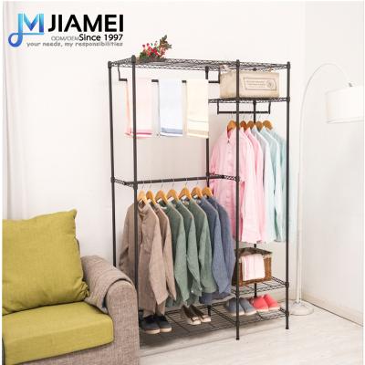 China JIAMEI Amazon Single Sided Hot Sale Closet Wire Shelves Metal Wire Mesh Wardrobe Closet Metal Wardrobe Closet for sale