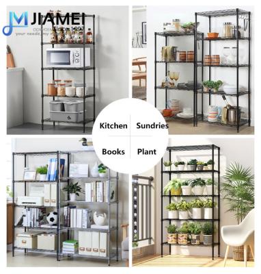 China Jiamei Amazone Viable Hot Sale 5 Layers Chrome Mesh Wire Rack Wire Shelving For Balcony Rack for sale