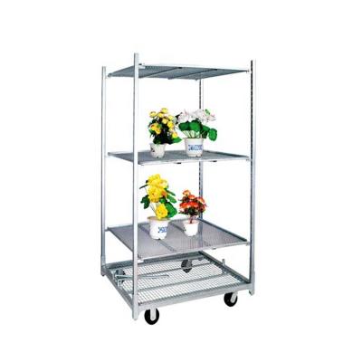 China JIAMEI 3 Shelf Durable Cart Wire Mesh Greenhouse Transport Cart Flower Danish Cart for sale