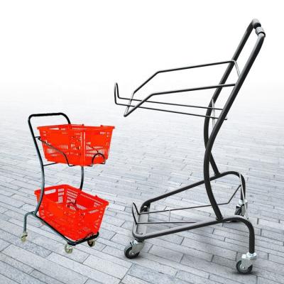 China Unveiling JIAMEI Double Basket Shopping Cart With 4 Wheels for sale