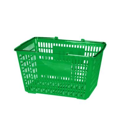 China JIAMEI Supermarket / Store Fashion Plastic Mesh Shopping Basket With Steel Handle for sale