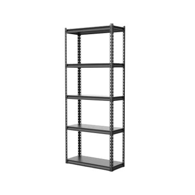 China Corrosion Protection JIAMEI 5-Tier Black Angled Steel Shelving Shelving Unit Warehouse Storage for sale