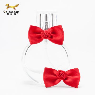 China Red Bright Color Stability Satin Ribbon Bows For Perfume Bottles / Pre Tied Ribbon Bow for sale