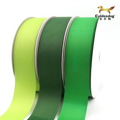 China Luster's Grosgrain New Factory Wholesale Polyester 2 Inch Green Color Grosgrain Ribbon For Party for sale