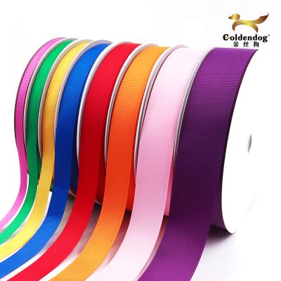 China Eco-Friendly Polyester Grosgrain Solid Color Reflective Coarse Grain Ribbon for sale