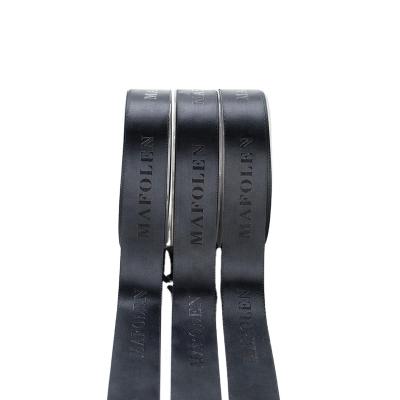 China 100% Black Embossed Printed Polyester Satin Ribbon Ribbon Custom Eco-Friendly And Healthy for sale