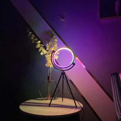 China RGB Color Changing USB Tripod Home Decor Bedside Lamp Living Room Bedroom Nordic Simple Modern LED Table Lamp for sale