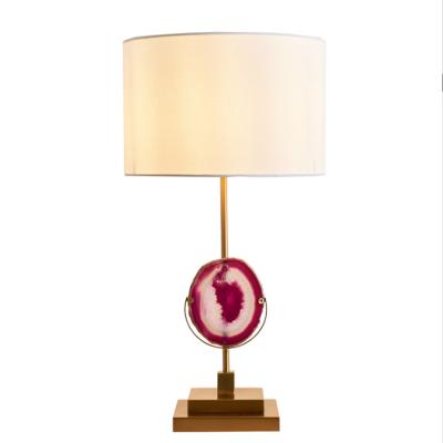 China New Style Modern Agate Simplicity Modern Residential Home Metal Study Led Table Lamp for sale