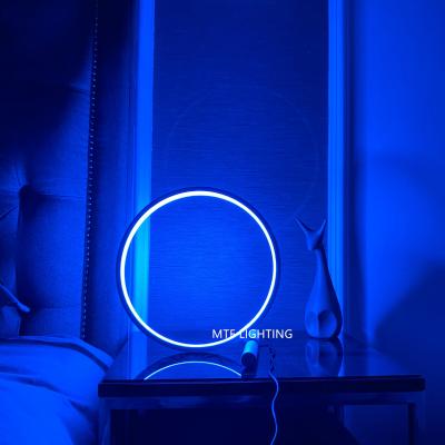 China Modern USB Light Color Changing Nodic Circle Bedroom Bar Home Decor Led Simple Round CCT RGB Table Lamp for sale