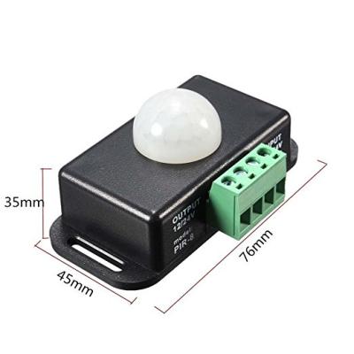 China Auto DC 12V-24V PIR Motion Detector Infrared Position Sensor 8A Sensor Switch For LED Lights for sale