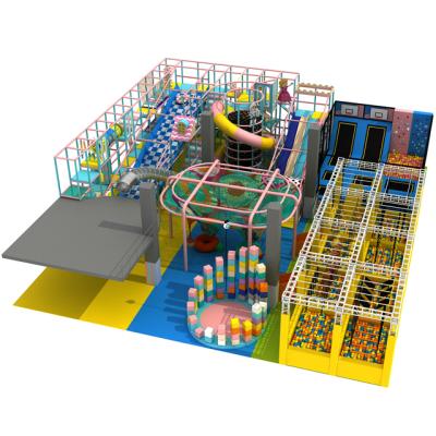 China 5-15 Years China Manufacturer Ninja Warrior Playground Trampoline Park Net Playground With Dount Slide for sale