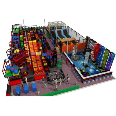 China 5-15 Years China Trampoline Kids Gym Equipment Indoor Climbing Wall Trampoline Park for sale