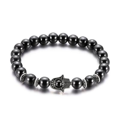 China Amazon Fashion Handmade Hematite Hand Punk Hot Selling Magnetic Bracelet For Men for sale