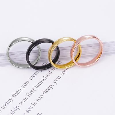 China Color Stainless Steel Cute Simple Finger Cut Grain Couples Rings Ring Jewelry For Men Thumb for sale