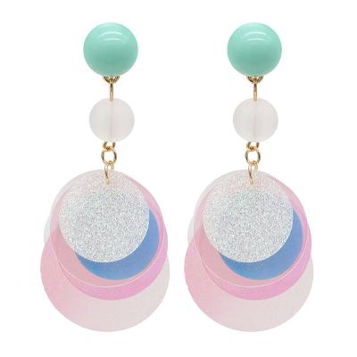 China New Fashion CLASSIC Colorful Sequin Earrings Long Drop Earrings Bohemian Jewelry for sale