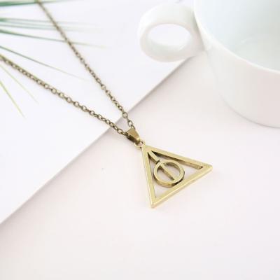 China Fashion Potter Best Seller Death Hallows Triangle Necklace For Women Men Charm Geometric Pendant Necklace for sale