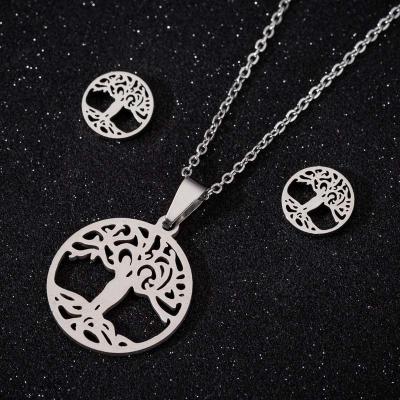 China Wholesale Cute Silver Gold Rose Gold Plated 316L Stainless Steel Tree Of Life Themes Amazon Hotsale Amazon for sale