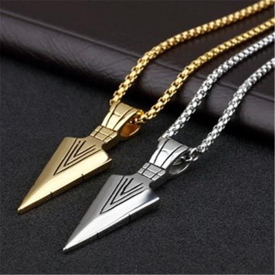 China Fashionable ALLOY Spearhead Shape Personalized Arrowhead Style Sweater Chain Necklace Long for sale