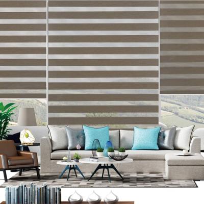 China Electric Customization Smart Motorized Window Automation Motorized Blackout Zebra Blinds for sale