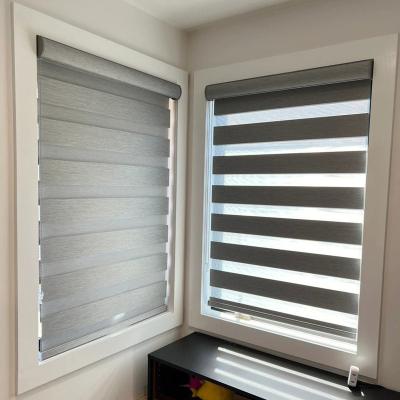 China Grey Electric Smart Zebra Shading Window Blinds Customized for Your Requirements for sale