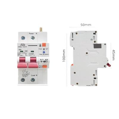 China Ewelink RCBO system wifi solar wireless smart timer circuit breaker overload 2P short circuit protector household power for sale