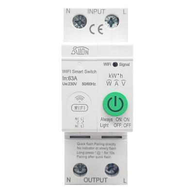 China Smart Life Smart WIFI Switch smartlife 63A Energy Meter KWH Metering Monitoring Circuit Breaker Timer Relay 2p MCB TUYA for sale