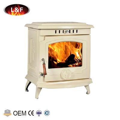 China L659 Enamel Cast Iron Indoor Cream Free Smooth Outdoor Wood Burning Stoves for sale