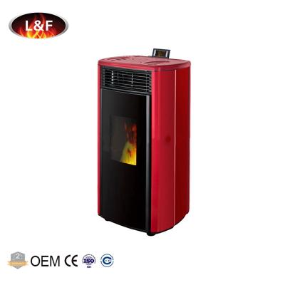 China Home Heaters Mirror Outdoor Room Heating Freestanding Door Wood Pellet Stove for sale