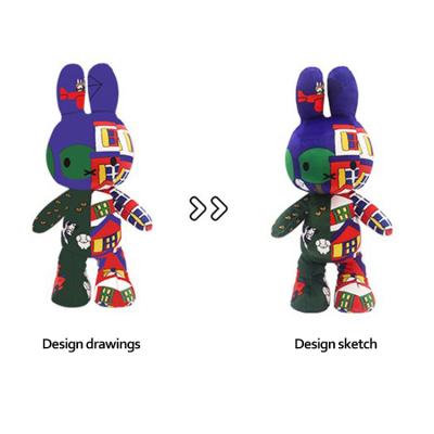 China Fashion Decorative Doll Fashion Design New and Trend Color Matching Rabbit Plush Toy Custom Design Company Company Club Celebration Souvenir Doll for sale