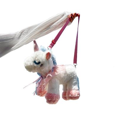 China Amazon Cell Phone/Lipstick Bag Sells Unicorn Plush Toys Plush Lady Bags Cell Phone Lipstick Cosmetics Bag for sale