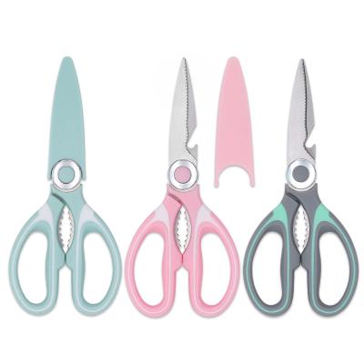 China Multifunctional Universal Chicken Meat Fish Cutting Scissors for Kitchen with Slap Opener for sale