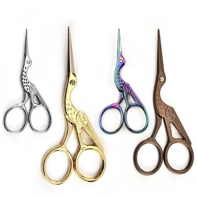 China Embroidery Stainless Steel Tip Stork Scissors Classic Vintage Curved Embroidery Scissors for sale