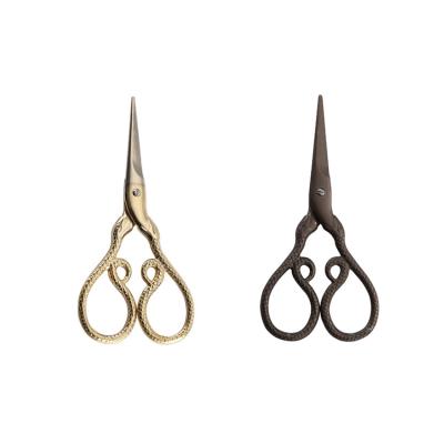 China Antique Embroidery Scissors For Embroidery Stainless Steel Gold Sewing Scissors Small for sale