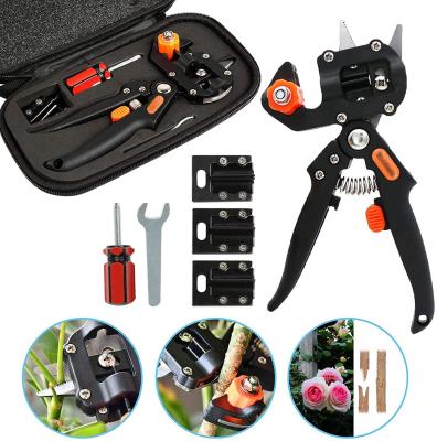 China Professional Anti-Slip Handle Grafting Tools Pruner Kit Garden Fruit Tree Grafting Shears 2 in 1 Gardening Scissors Shear Cutter Tool for sale