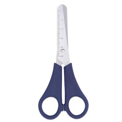 China Universal Round Cutting Edge Children's Scissors With Ruler For Student DIY School Scissors for sale