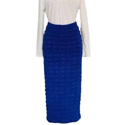 China Customized Soft Colorful Excellent Elasticity New Style Knit Material Anti-Static Muslim Sexy Long Midi Skirts for sale