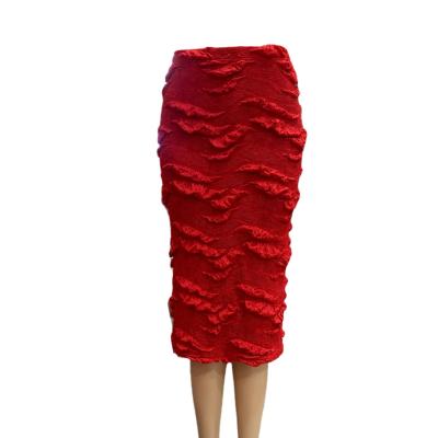 China Excellent Elasticity Soft Colorful Low Price Knit Material Vintage Wholesale Long Woman Custom Midi Skirt for sale